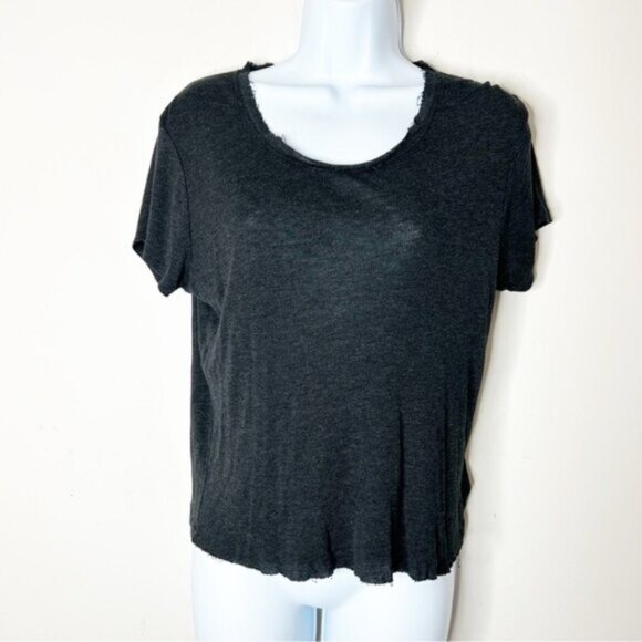 Anthropologie Joe’s Jeans Women's T-shirt Tee short sleeve Heather Black XS - Picture 7 of 13